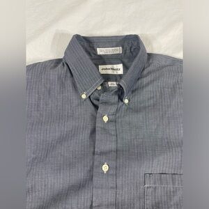 John Weitz Mens Gray Striped Long Sleeve Button Up Shirt Size 16.5